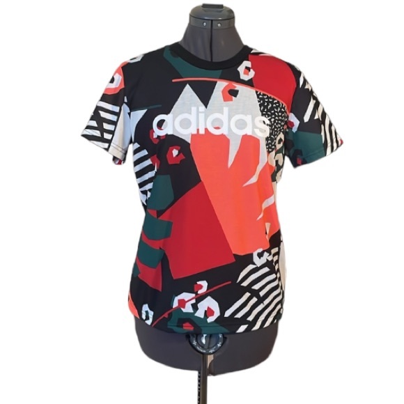 Adidas x Farm Rio Colourful Graphic T-Shirt Size Medium - Picture 1 of 16